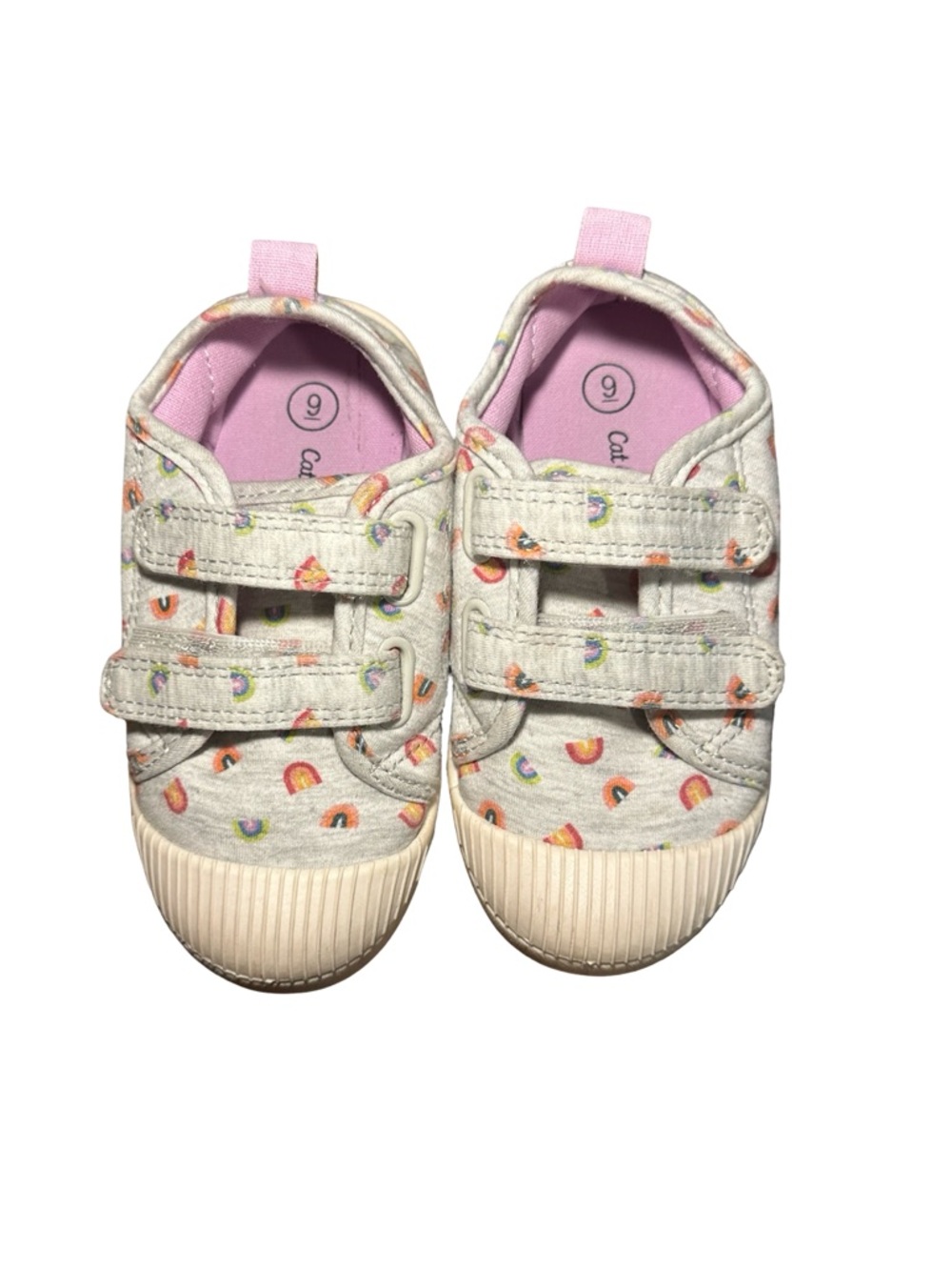 Cat & Jack Toddler Rainbow Print Sneakers Size 9 Double Strap Shoes